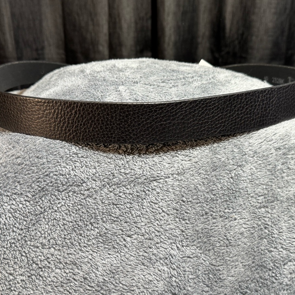 Justin Boots Black Leather Belt with Brass Buckle - Picture 8 of 8
